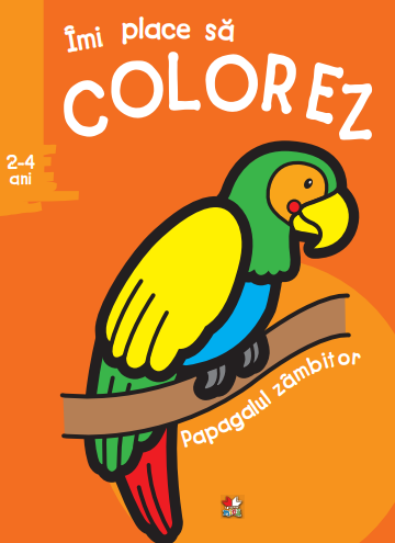 Îmi place să colorez. Papagalul zâmbitor (2-4 ani)