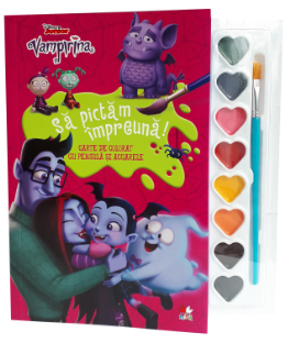 Disney. Vampirina. Să pictăm împreună! Carte de colorat cu pensulă și acuarele