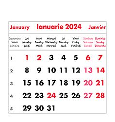 Mini calendar de birou 2024