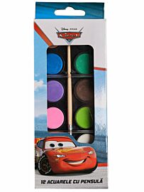 Set acuarele 12 culori + pensula, Disney Cars