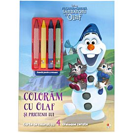 Disney. Regatul de gheață. Sărbători cu Olaf. Colorăm cu Olaf și prietenii lui (conține 4 creioane cerate)