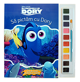 În căutarea lui Dory. Să pictăm cu Dory. Carte de colorat cu pensulă și acuarele