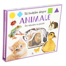 Să învăţăm despre animale. Set educativ cu puzzle