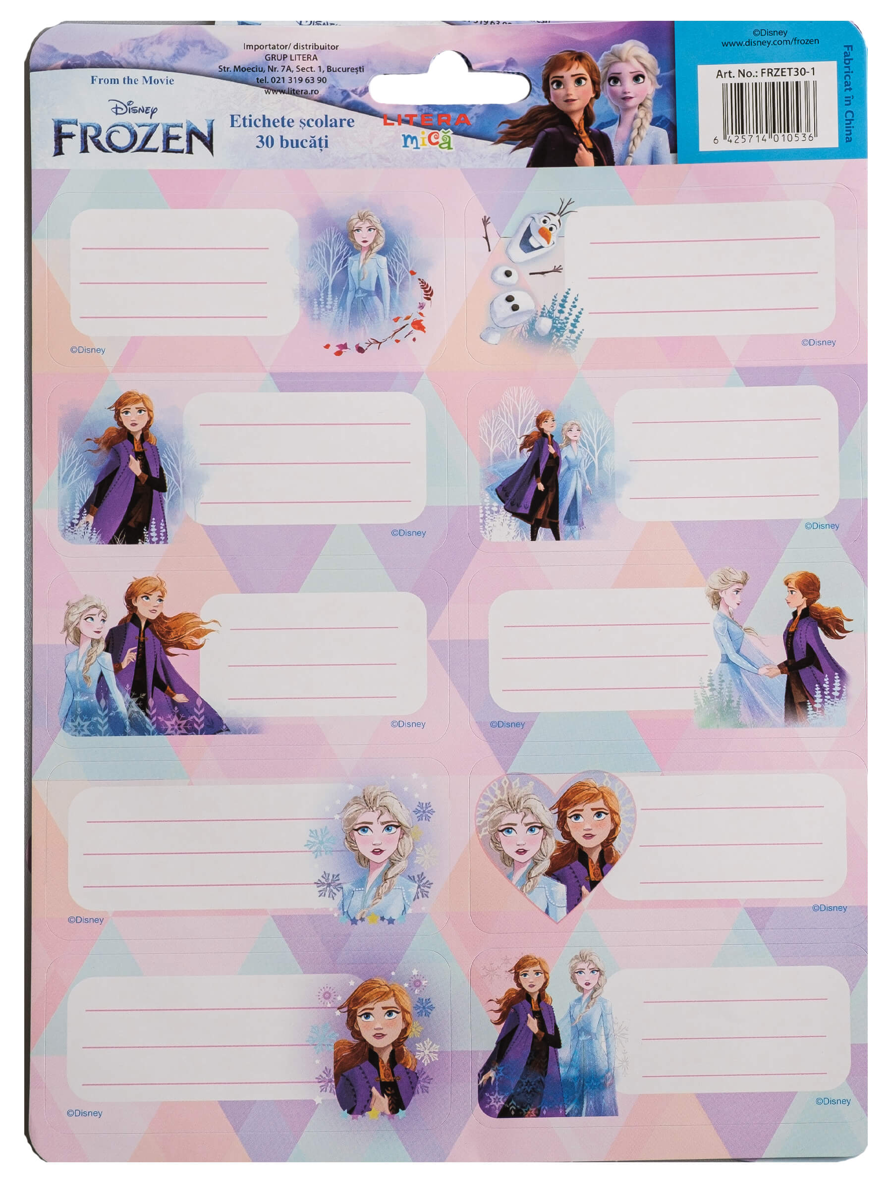 Poze Etichete autoadezive 30 buc, Disney Frozen litera.ro 