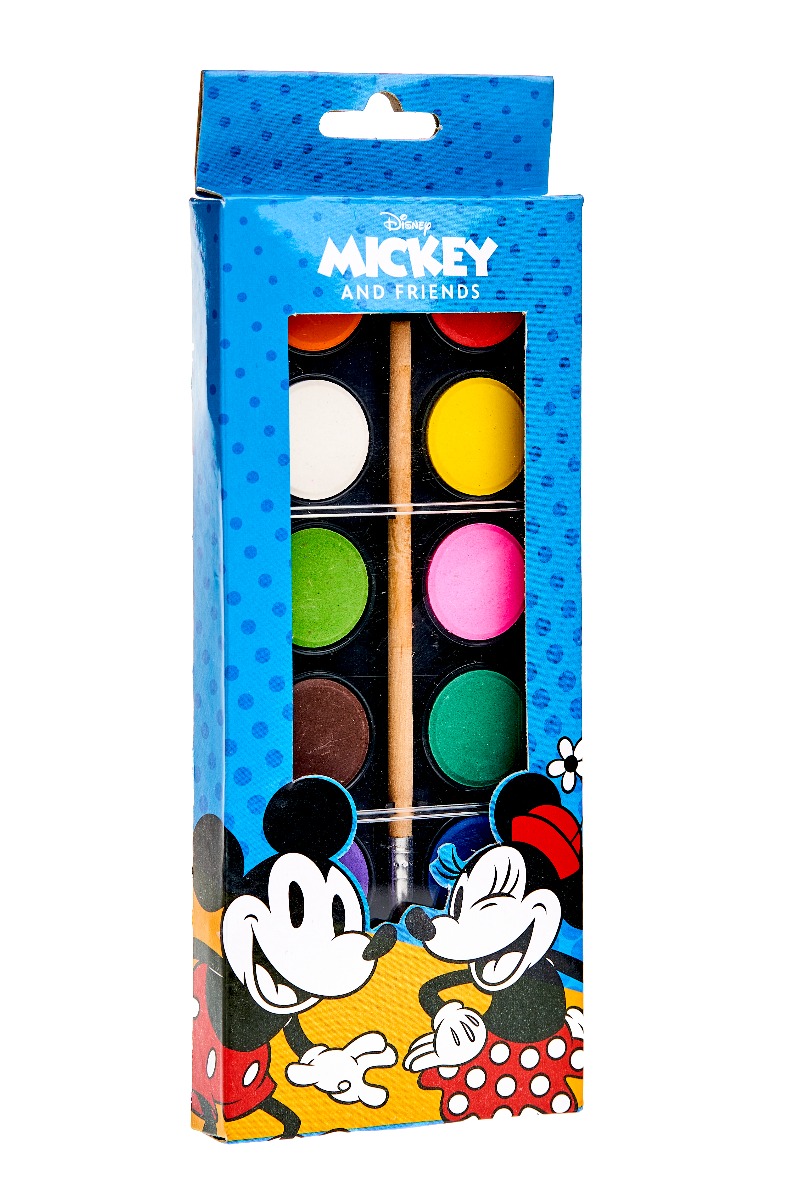 Acuarele Disney Mickey &amp; Friends 12 Culori Cu Pensula