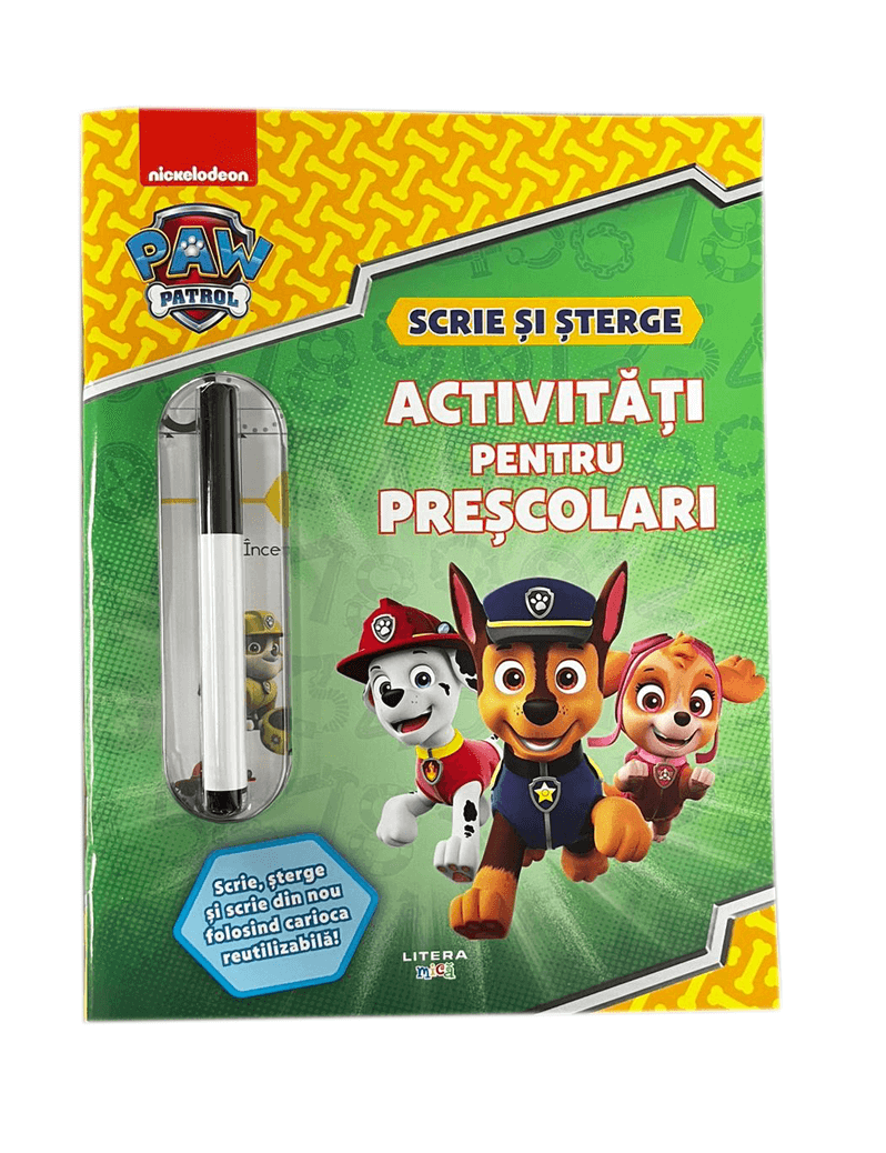 Patrula Catelusilor. Scrie si sterge. Activitati pentru prescolari