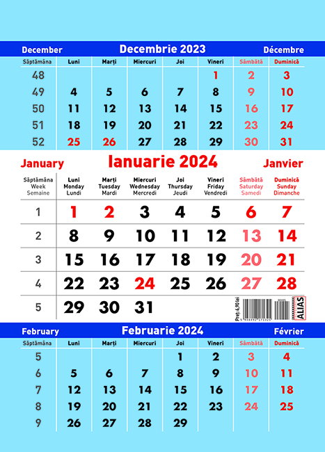 Calendar 2024, triptic A5